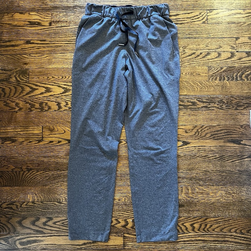 Lululemon Jogger Pants Women's Size 4 On The Flay 27" Heathered Black Drawstring